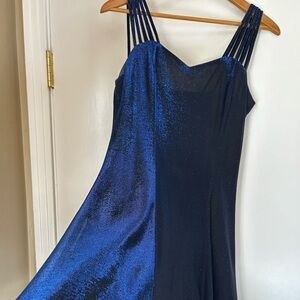 Gant Strapless Dress in Shimmering Blue and Black